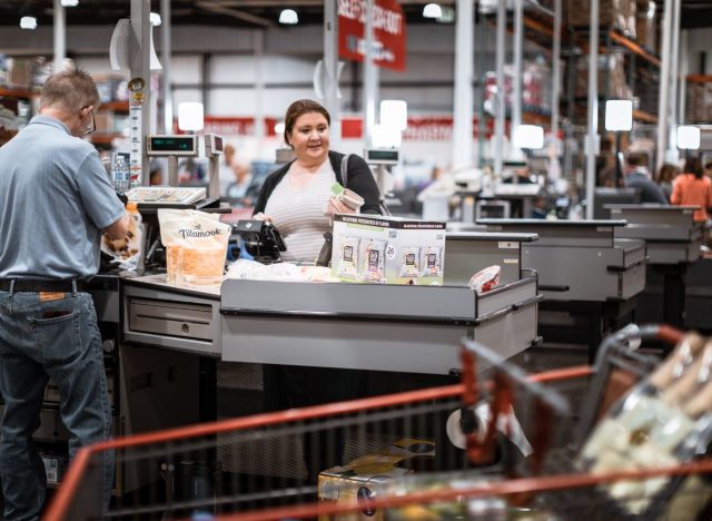 Costco shopper checking out