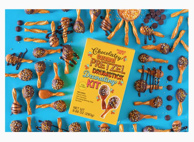 Trader Joe's Chocolatey Caramel Pretzel Drumstick Decorating Kit