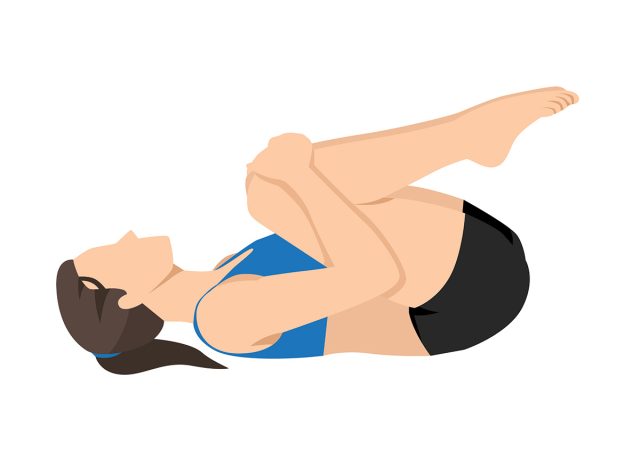 Knees to chest, lower back stretch