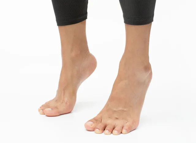 Stand tall on tip-toes. Foot exercises for flexibility and mobility