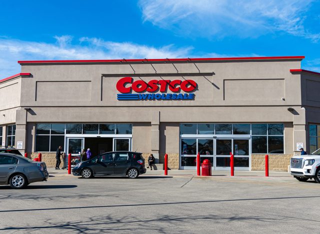 Front entrance of a Costco Wholesale store located in a Chicago suburb, Niles, Illinois.