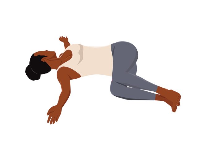 Spinal Twist Yoga Twisted Root (Supta Parivrtta Garudasana)