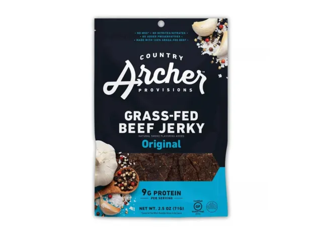 bag of Country Archer Beef Jerky on a white background