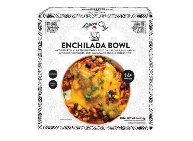 Tattooed Chef Enchilada Bowl on a white background