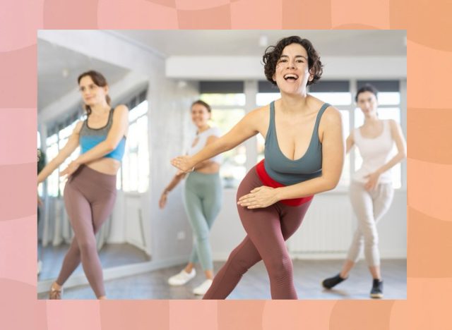 Woman dancing in a class.
