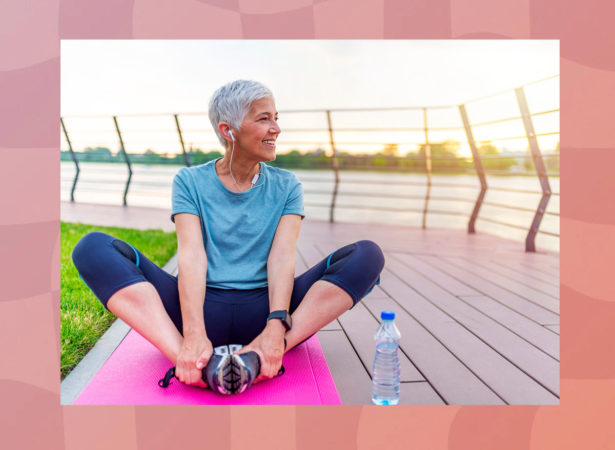 Senior woman stretching
