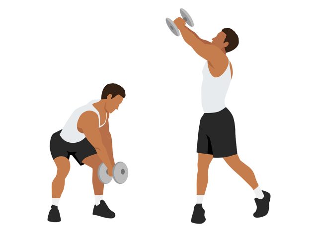 Standing dumbbell woodchops