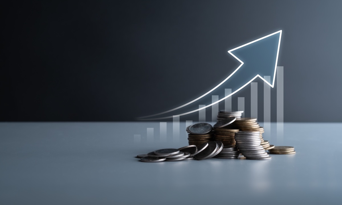 Financial,Trending,Increase,In,Economy,And,Business,Development,,Gold,And
