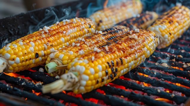 Grilled Mexican Street Corn (Elote) with Mayo and Cheese