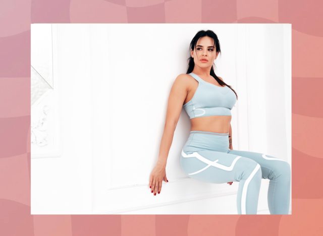 Woman doing a wall sit