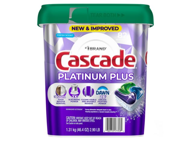 Cascade Platinum Plus Dishwasher Detergent ActionPacs, Fresh, 82-count