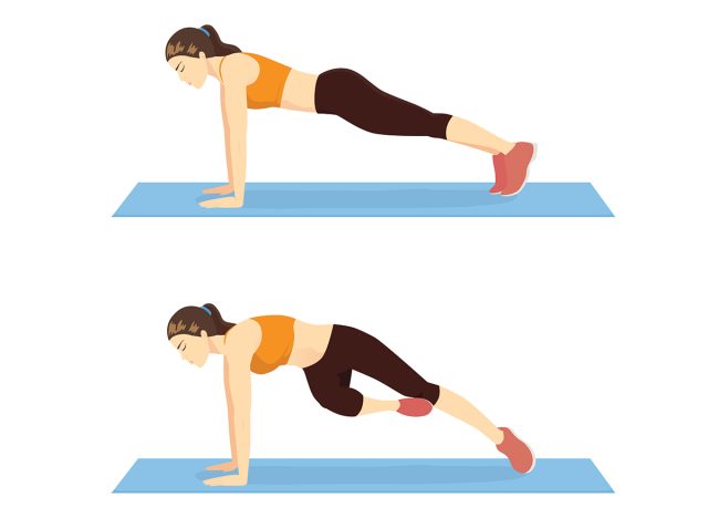 High plank knee drive