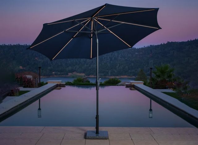 Sunvilla 10' Round Solar LED Market Umbrella