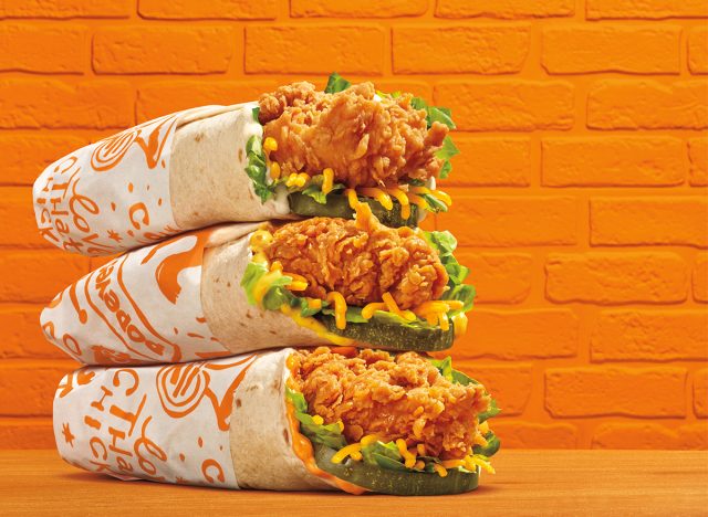 Popeyes Chicken Wraps Stacked