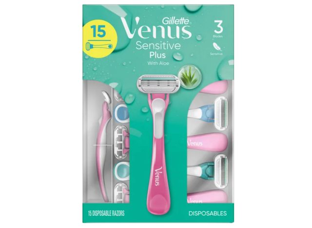 Gillette Venus Sensitive Plus Disposable Razor, 15-count