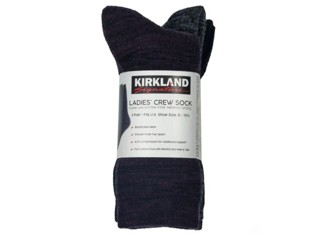 Kirkland Signature Ladies' Extra-Fine Merino Wool Blend Crew Sock
