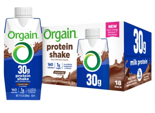 Orgain 30g Milk Protein Shake, Chocolate Fudge