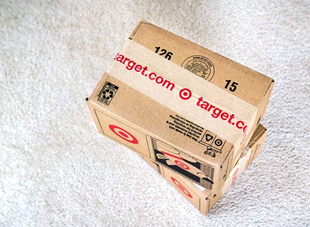 Target delivery packages; the Company's logo and target.com printed on the boxes