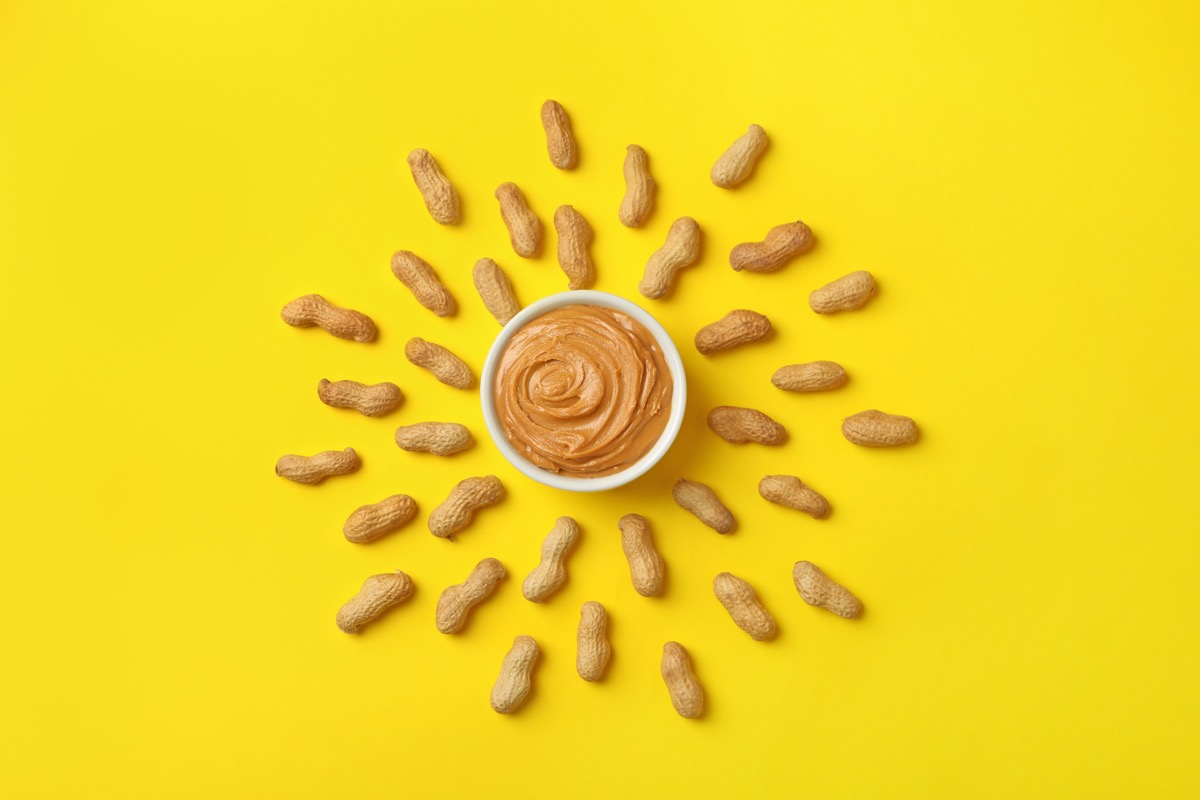 Sun,Made,Of,Peanut,And,Bowl,Of,Peanut,Butter,On