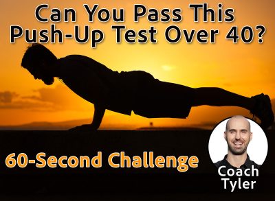 Middle age man doing push ups.
