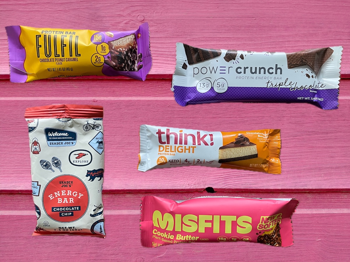 Protein bars, groceries