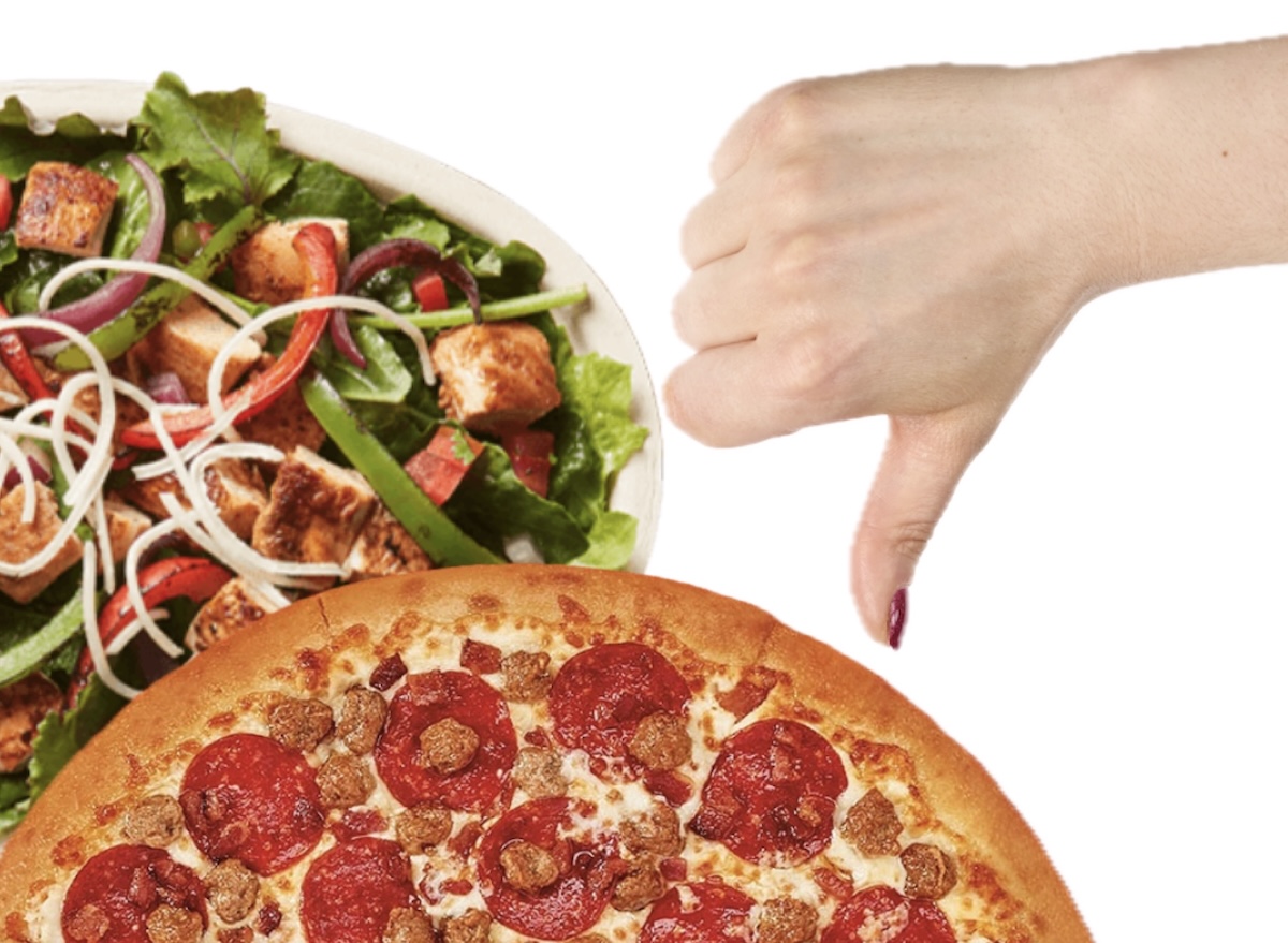 Little caesars, chipotle, thumbs down, downhill