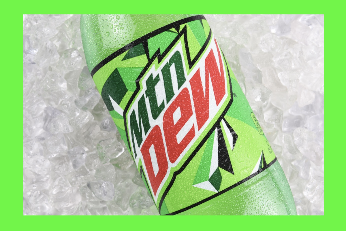 Mountain Dew, ice, soda