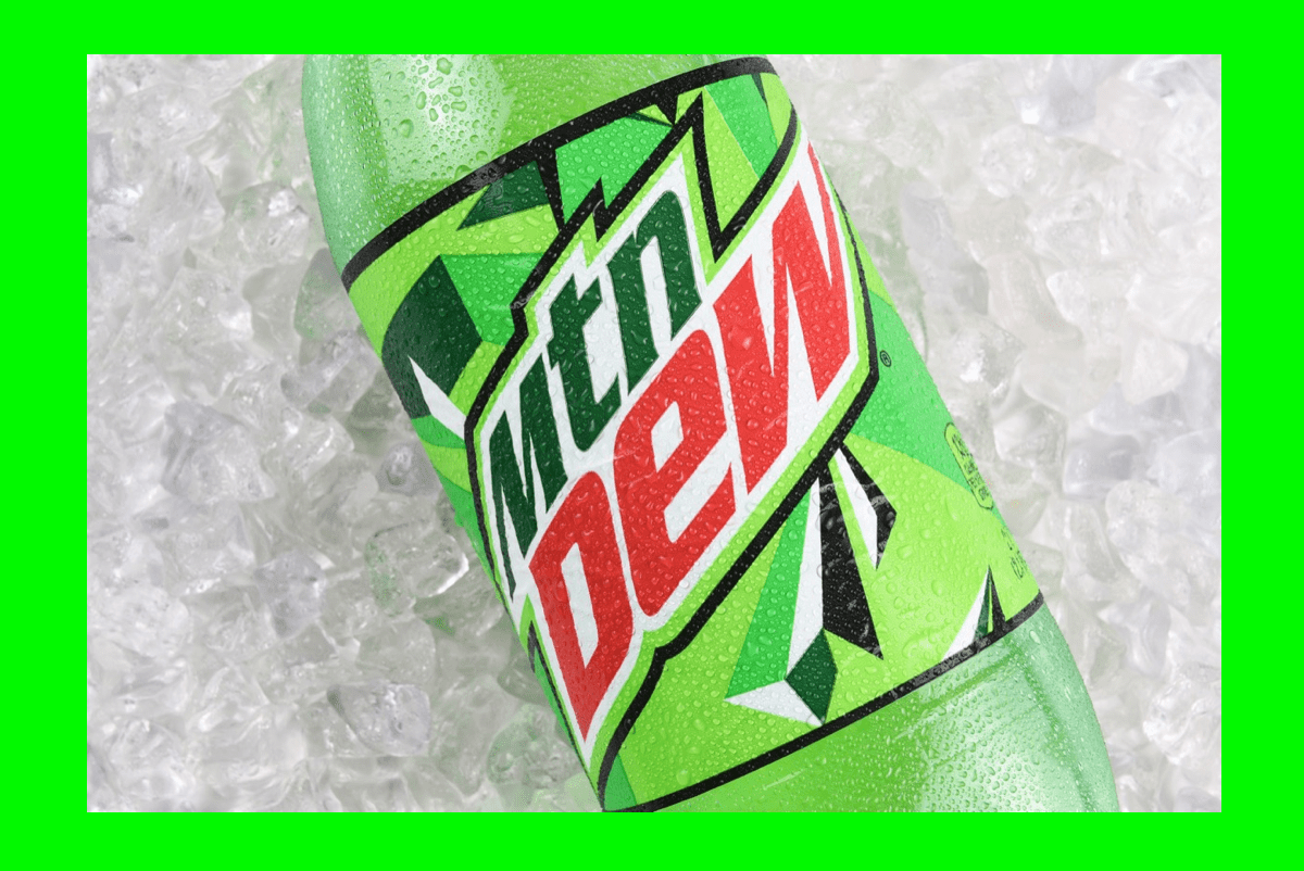 Mountain Dew, ice, soda