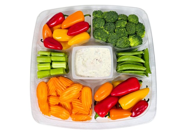 Costco Vegetable Platter with Ranch Dressing