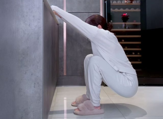 deep kitchen counter squat