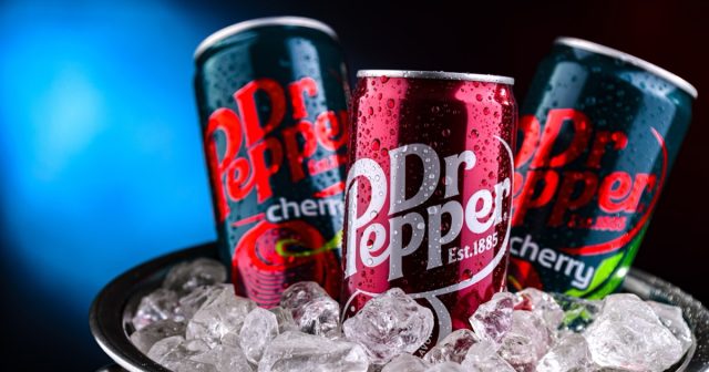 POZNAN, POL - APR 01, 2025: Cans of Dr Pepper, a carbonated soft drink