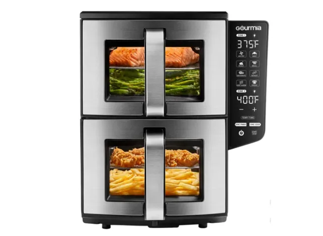 Gourmia 11-QT. Dual Basket Air Fryer with Smart Finish & 4-Layer Cooking