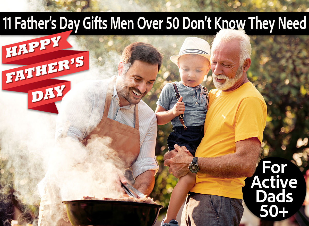 11 Father’s Day Gifts Men Over 50 Don’t Know They Need. Cover. Barbecue time.Happy big family make barbecue in their garden.