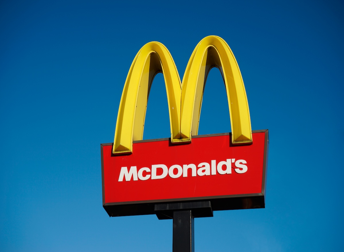 London, ,Dec,13:,Mcdonalds,Logo,On,Blue,Sky,Background