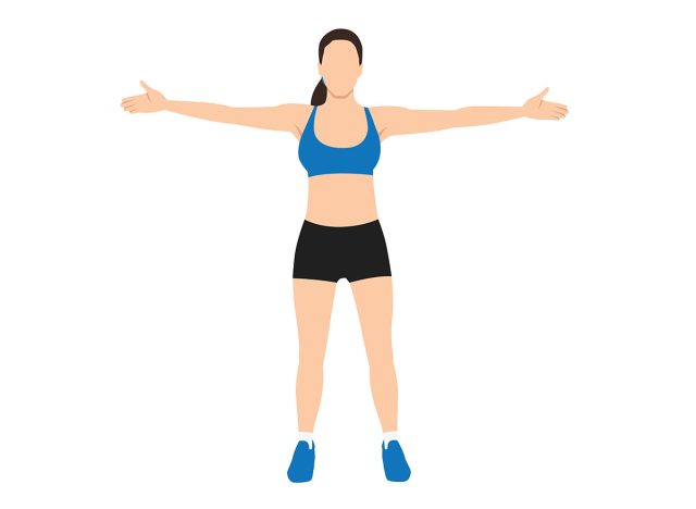arms, out, extended, fitness, exercise, cross