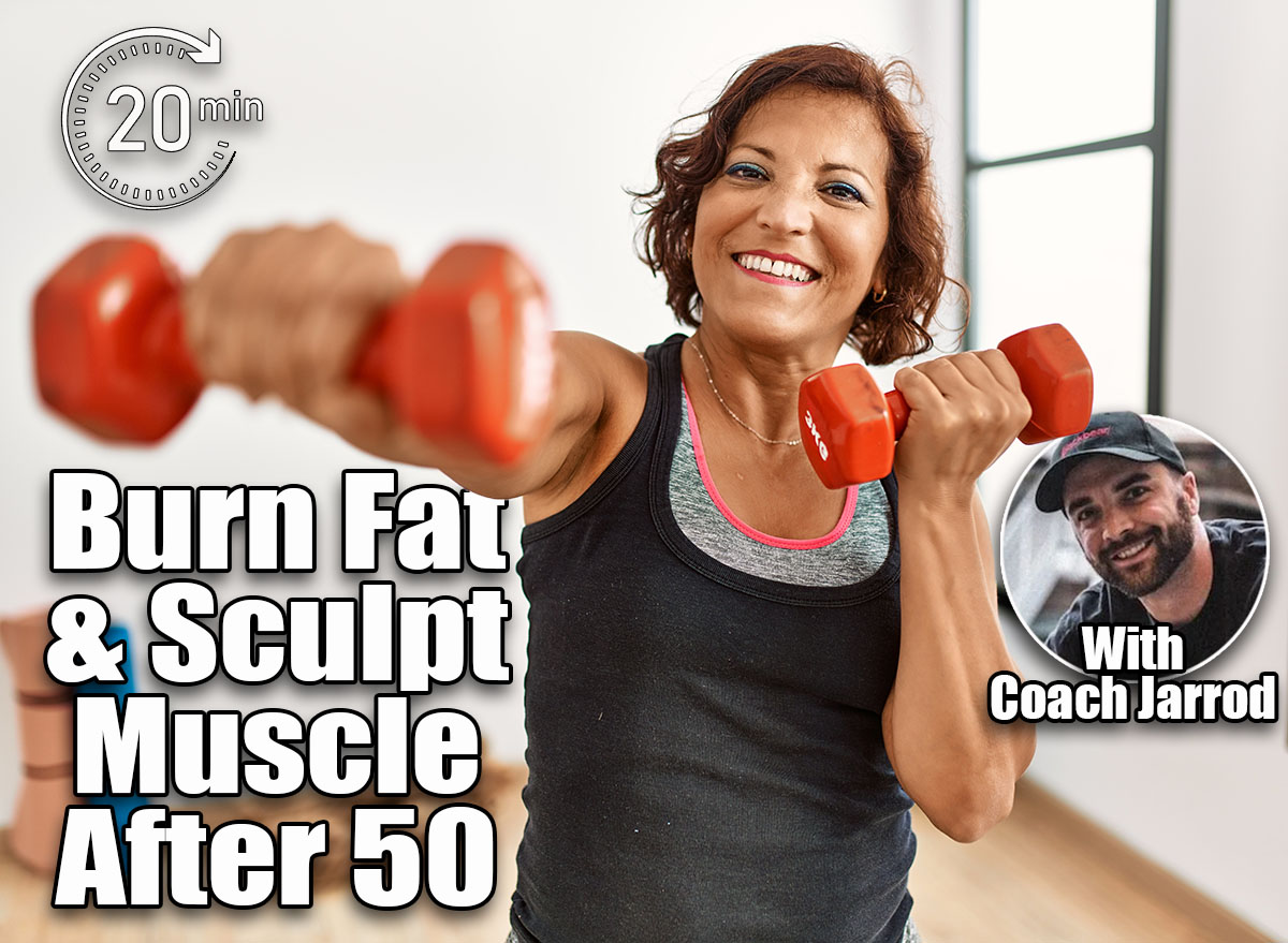 Middle age hispanic sporty woman smiling happy training using dumbbells at sport center. 5 Strength Moves Women Over 50 Should Do To Burn Fat & Sculpt Muscle. cover