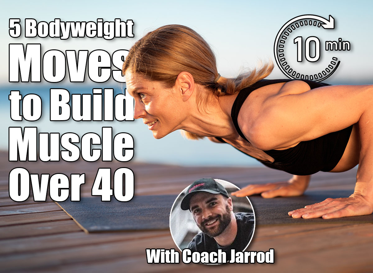 5 Bodyweight Moves for Over 40 That Build More Muscle Than You’d Think. Cover, Closeup Of Athletic Middle Aged Woman Doing Plank Exercise Or Push Ups Outdoors, Sporty Female In Activewear Training On Wooden Pier Near River, Enjoying Outside Workouts, Side View With Free Space