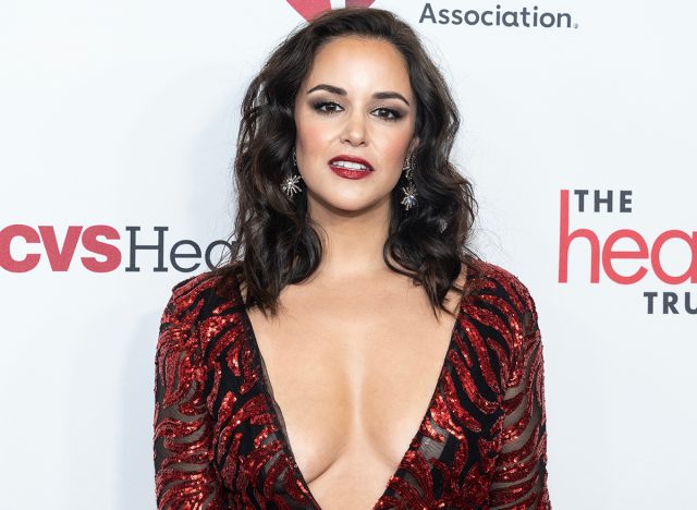 Melissa Fumero wearing dress by Nikki Yassemi Wirthensohn for Narces attends American Heart Association's Go Red for Women show and concert at Jazz at Lincoln Center in New York on February 1, 2023
