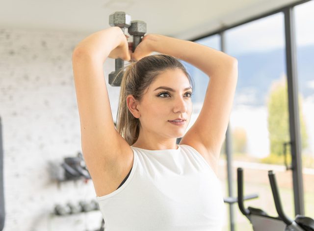 Woman doing arm exercises