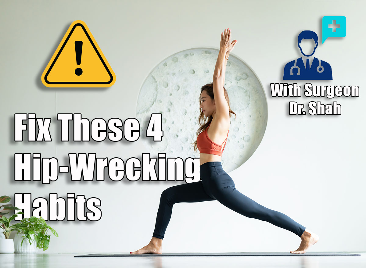 4 Everyday Habits That Secretly Destroy Your Hips After 40 (And How To Fix Them). Cover. yoga, Asian woman wearing yoga clothes practicing yoga exercising healthy lifestyle in fitness studio. Sport activity, gymnastics or ballet dancing class.