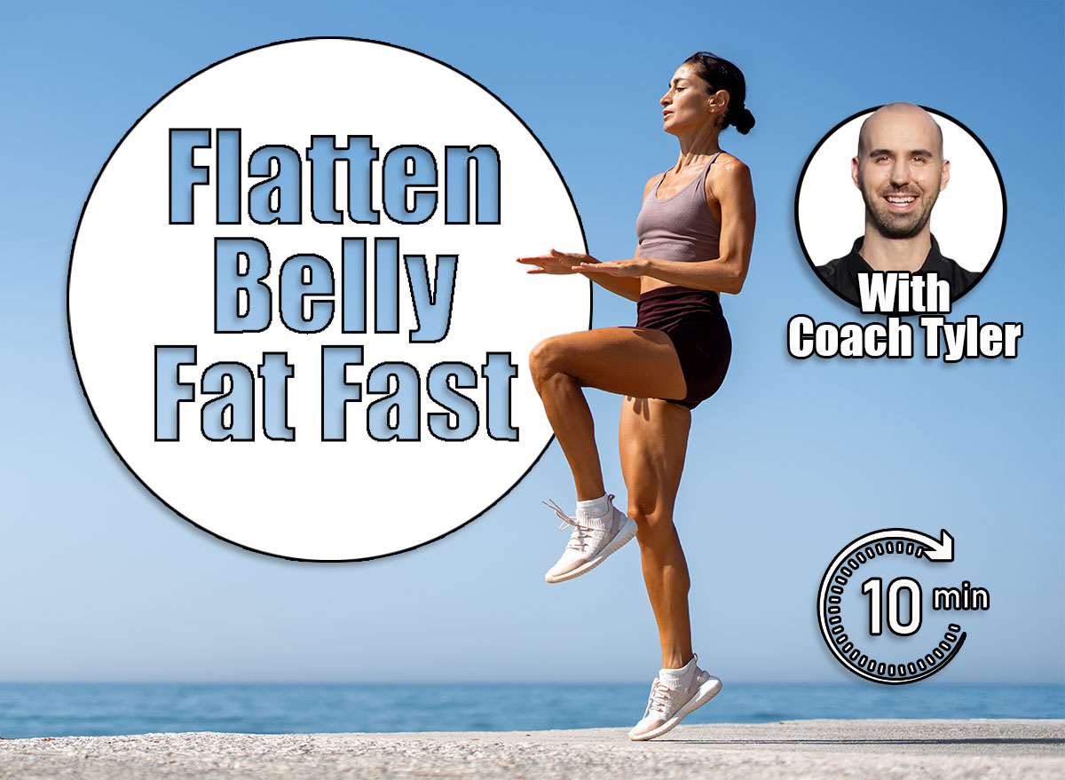 High Knees Workout by the Seaside. I’m a Coach, and These Are the 5 Exercises I Recommend for Belly Fat After 45. Cover