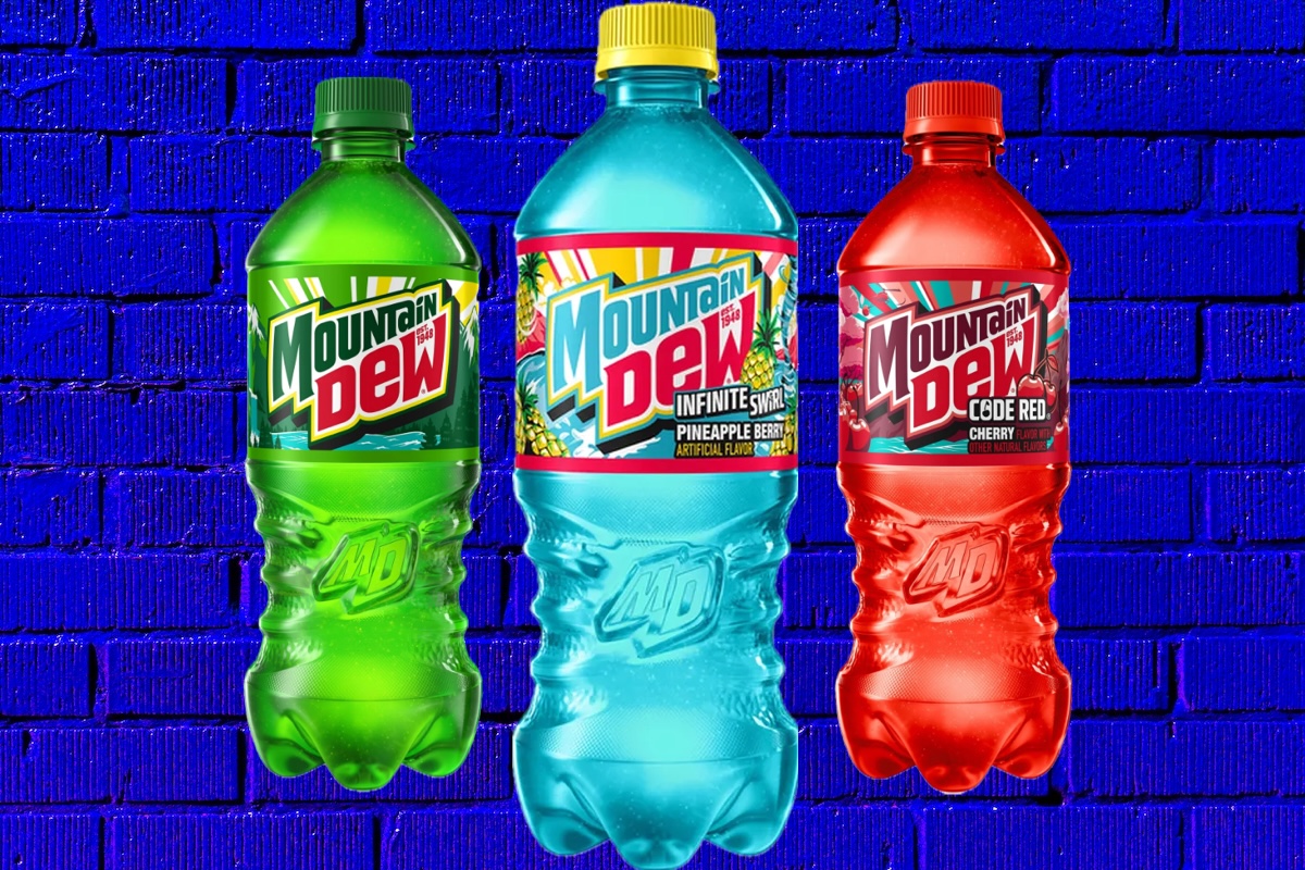 Mountain Dew, Infinite Swirl, Royal,Blue,Brick,Wall