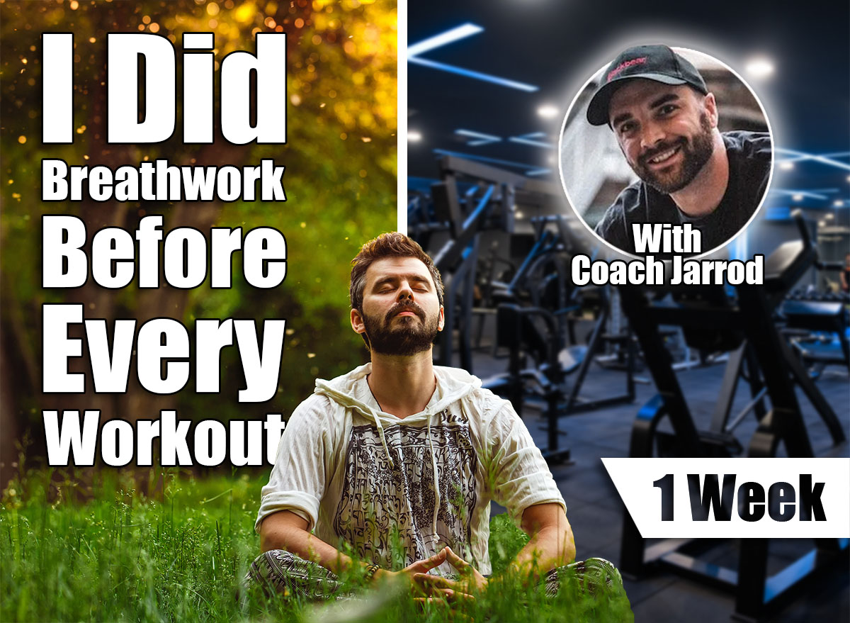 A bearded man is meditating on green grass in the park with face raised up to sky and eyes closed on sunny summer day. Concept of meditation, dreaming, wellbeing and healthy lifestyle. I Did Breathing Exercises Before Every Workout for a Week and Here’s How It Affected My Performance. Cover
