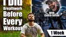 A bearded man is meditating on green grass in the park with face raised up to sky and eyes closed on sunny summer day. Concept of meditation, dreaming, wellbeing and healthy lifestyle. I Did Breathing Exercises Before Every Workout for a Week and Here’s How It Affected My Performance. Cover