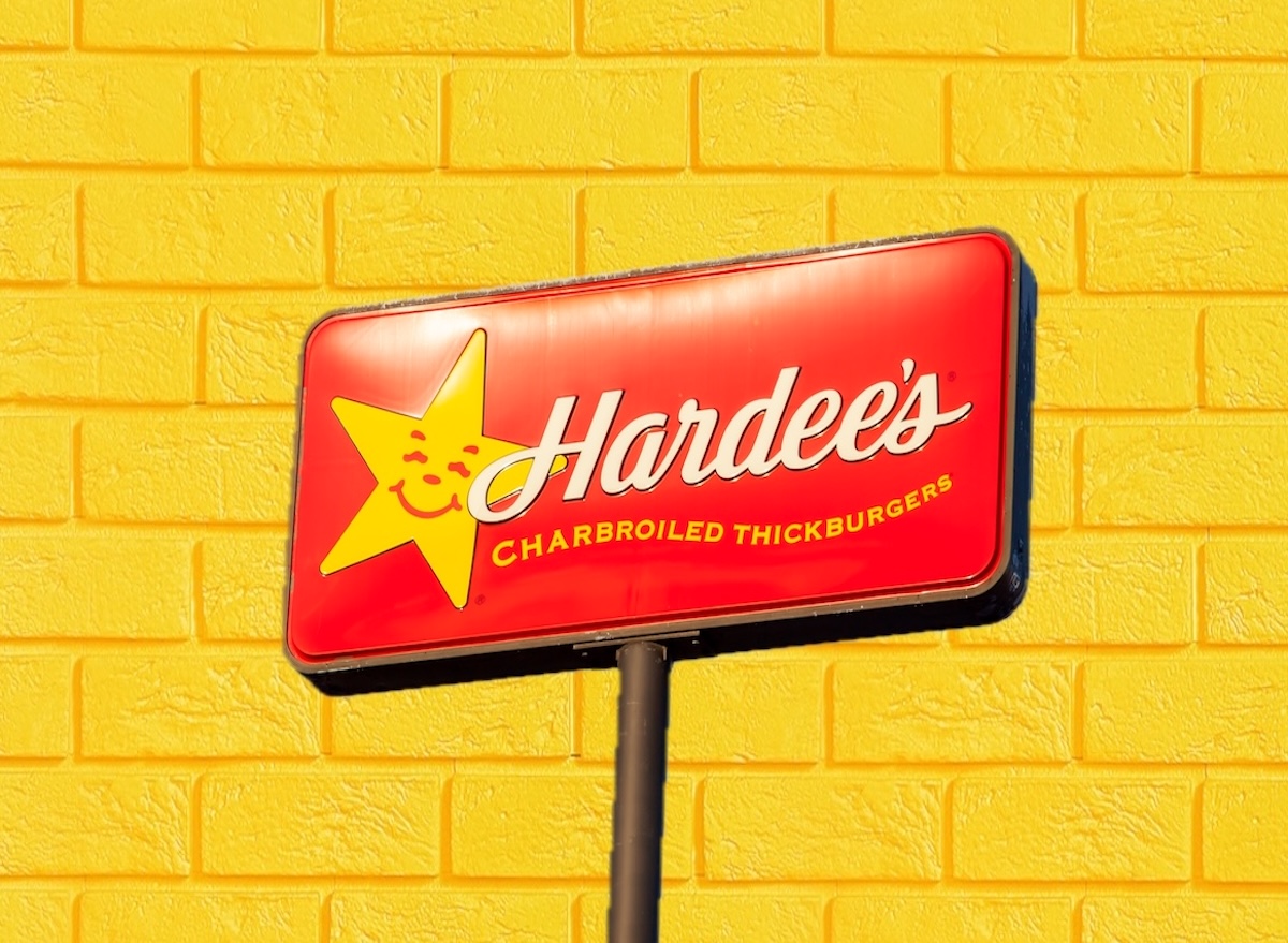 Hardees, Yellow,Brick,Wall,Background