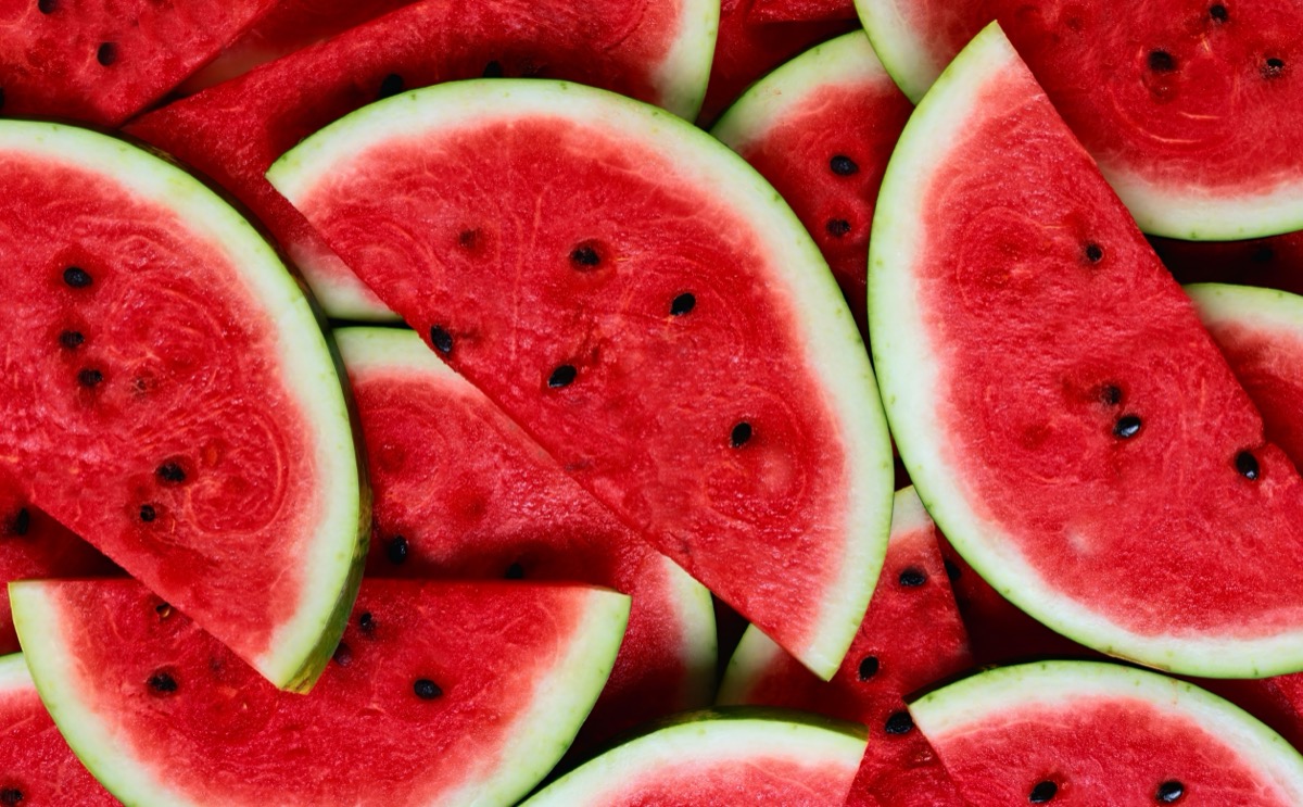 Large juicy ripe red watermelon slices