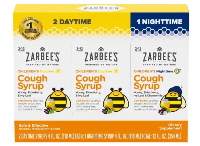 Zarbee's Children's Cough Daytime / Nighttime, Two 4 Ounce Daytime + One 4 Ounce Nighttime
