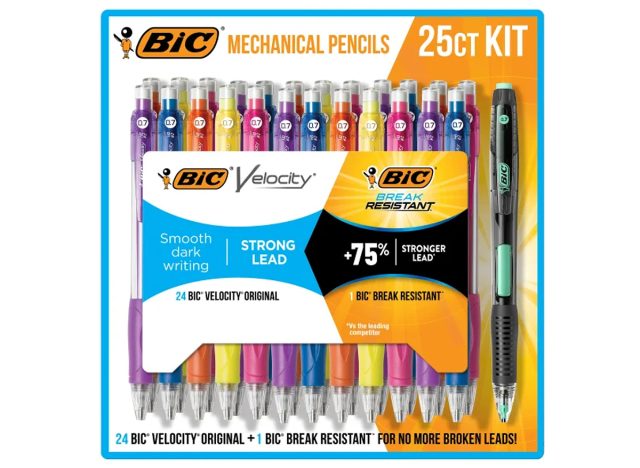 BIC Mechanical Pencil Kit, 24 Velocity + 1 Break Resistant, 0.7mm Lead, 25-count