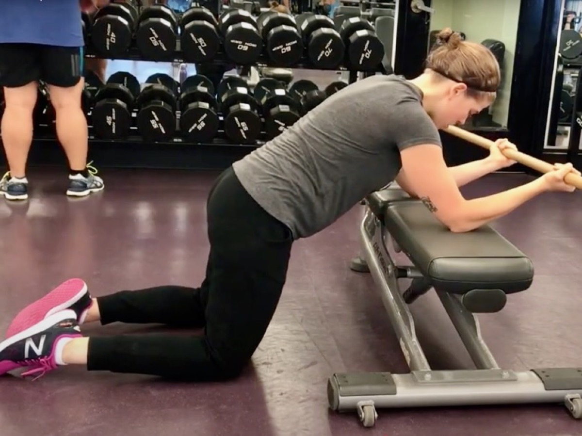 Bench thoracic spine extensions (lat stretch)