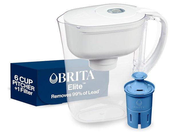 Brita Water Pitcher, Metro Elite Filter, Removes 99% of Lead, Includes 1 Filter, 6-Cup Capacity, White
